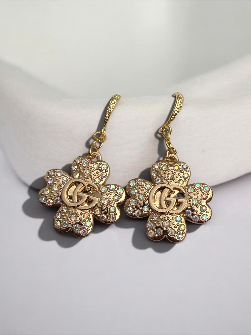 Gucci UPCYCLED  Crystal Four-Leaf Clover earrings